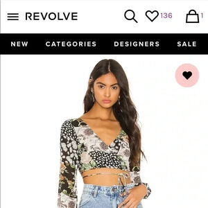 Super down wrap crop top from revolve xxs